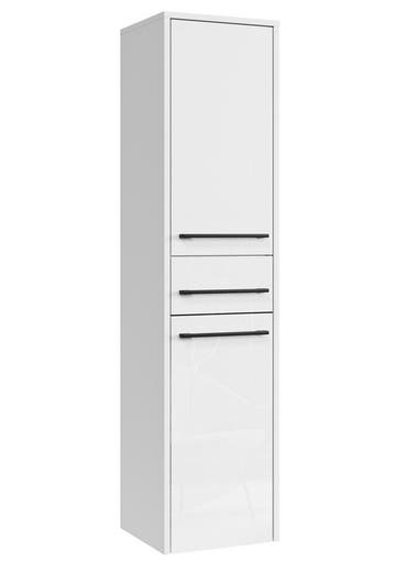 Badkamerkast Florence 30 x 35 x 130 cm - Wit Hoogglans, Verzenden, Nieuw, (Half)hoge kast
