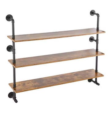 Industriële Wandplank 3 Lagen – Hout en Metaal 61x72,5 cm, Huis en Inrichting, Kasten | Boekenkasten, Verzenden, Nieuw