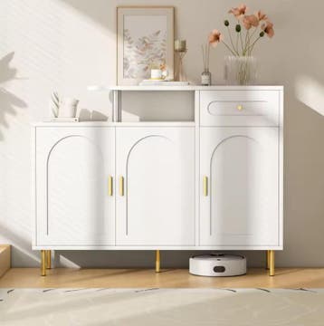 Moderne Dressoir- en Schoenenkast – 1 Lade en 3 Deuren Wit, Huis en Inrichting, Kasten | Schoenenkasten, Verzenden, Nieuw