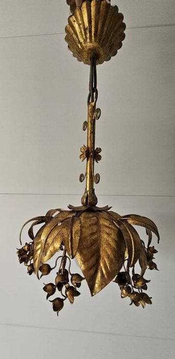 Plafondlamp - Hans Kölg stijl verguld hanglamp, plafondlamp, Nieuw