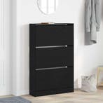 vidaXL Schoenenkast Zwart Eiken 80 x 21 x 125,5 cm Bewerkt, Verzenden, Nieuw
