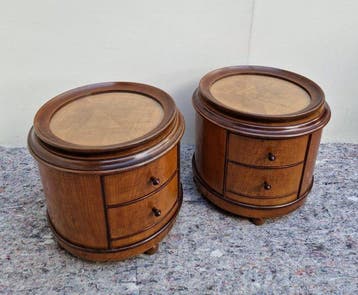 Koppel Cilindrische Art Deco Stijl Nachtkasten - Set