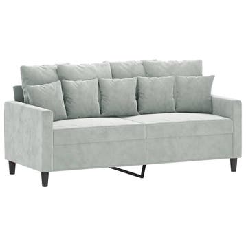 Tweezitsbank fluweel lichtgrijs - 41% korting, Overige materialen, 150 tot 200 cm, Tweepersoons, 75 tot 100 cm