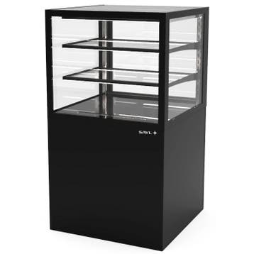 Neutrale Vitrine | INTEGRA | Zwart | 3 Niveaus | Wielen, Verzenden, Nieuw in verpakking