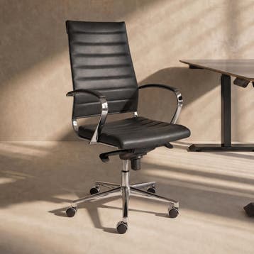 *WOONWINKEL* Design Bureaustoel Van Zwart PU-leder, Verzenden, Nieuw