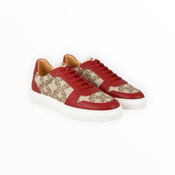 Vivienne Westwood - Classic Trainer Low Top red Jaquard, Nieuw