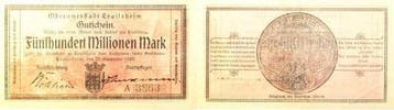 Duitsland 500 Millionen Mark Crailsheim 1923 Notgeld druc..., Postzegels en Munten, Verzenden