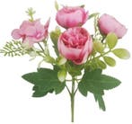 Boeketje ranonkel hortensia hydrangea en besjes beauty pink, Ophalen of Verzenden, Nieuw