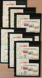 Indonesië 1961 - 12 complete sets van blok 1/4, netjes, Gestempeld