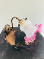 Wandlamp - Messing, Glas, Antiek en Kunst