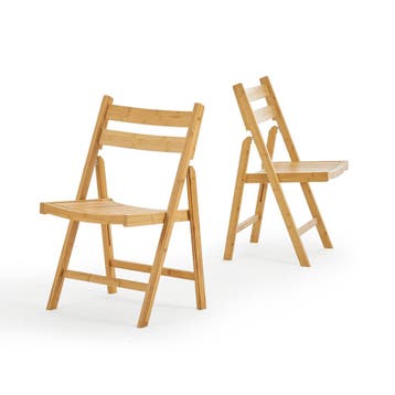 [en.casa] Eetkamerstoel set van 2 Gran 78x44,5x40 cm bamboe, Huis en Inrichting, Verzenden, Nieuw