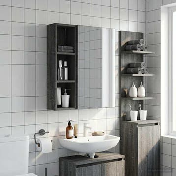 vidaXL Badkamer wandkast Grijze Sonoma 20 x 14 x 70 cm, Verzenden, Nieuw