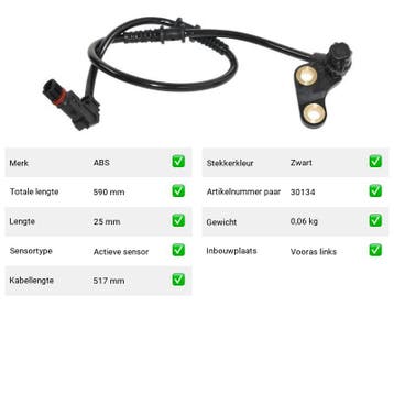 ABS-sensor Mercedes-Benz SLK 200 Kompressor (R170) Van 2000-, Verzenden, Nieuw, Mercedes-Benz