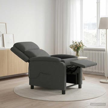 vidaXL Massage Recliner Donkergrijs Stof, Verzenden, Nieuw