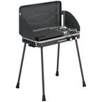 Draagbare Gasgrill 2 Branders 7 KW 2-in-1 Tafelgrill Met Bra, Verzenden
