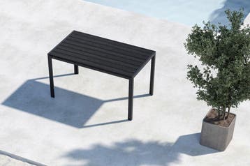 Tuintafel Ties Aluminium/Polywood Zwart 140x80 cm The, Verzenden, Nieuw