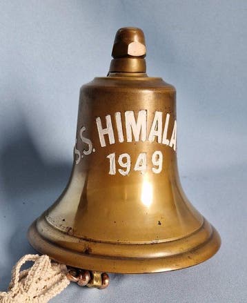 Scheepsbel - Scheepsbel S.S. Himalaya 1949 - Messing - Met