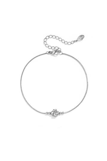 Goudlief Armband met minimalistische klaver en kraaltjes, Sieraden, Tassen en Uiterlijk, Verzenden, Nieuw, Zilver, Overige materialen