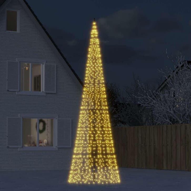 vidaXL LED-kerstboom 1534 LEDs warm wit 500 cm, Diversen, Kerst, Nieuw, Verzenden