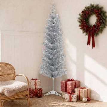 vidaXL Kunstmatige slanke kerstboom 150 cm PVC en staal, Diversen, Verzenden, Nieuw