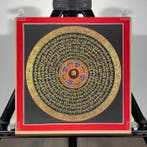 Mandala Mantra with OM Symbols - Thangka Handpainted Feng