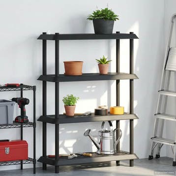 vidaXL Plankenunit 4-laags 100 x 40 x 136,5 cm PP, Huis en Inrichting, Overige materialen, Minder dan 50 cm, Verzenden, 100 tot 150 cm