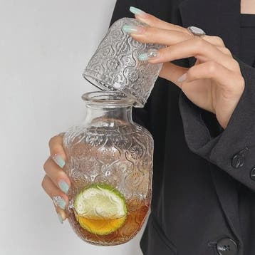 Vintage Glazen Theepot & Nachtkan Set - Stijlvol voor Water,, Antiek en Kunst, Verzenden