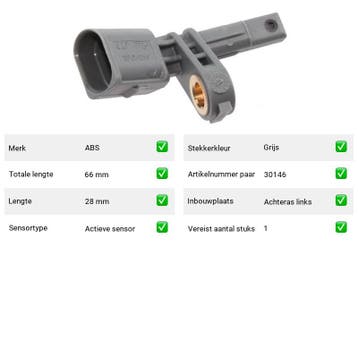 ABS-sensor Vooras links Porsche Cayenne S 4.5 (2002-2007), Verzenden, Nieuw, Porsche
