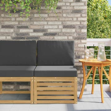 vidaXL Buiten Midden Sofa Massief Acaciahout Wit, Verzenden, Nieuw