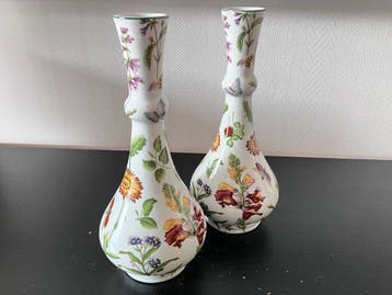 Porselein - Set porseleinen pijpvazen - Vaas (2) - Porselein, Antiek en Kunst
