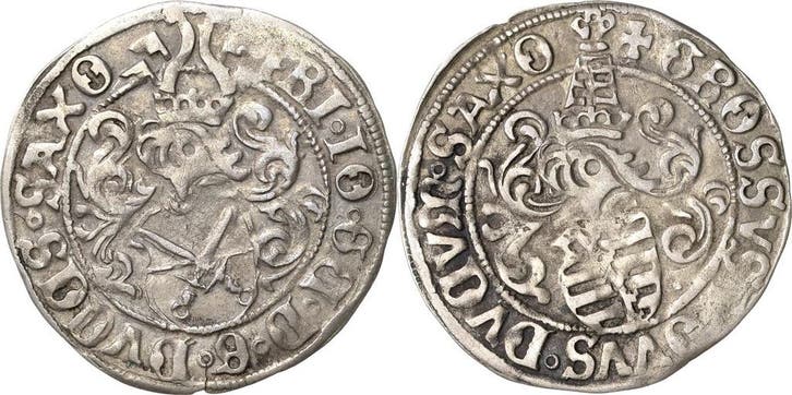 Zinsgroschen ohne Jahr Sachsen-kurlinie ab 1486 bis 1547..., Postzegels en Munten, Munten | Europa | Niet-Euromunten, Verzenden