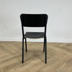Outlet kantinestoel zithoogte 44cm, zwart - antraciet, Zwart, Nieuw, Ophalen of Verzenden, Metaal