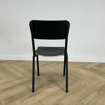 Outlet kantinestoel zithoogte 44cm, zwart - antraciet, Zwart, Nieuw, Ophalen of Verzenden, Metaal