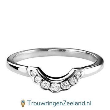Aanschuifring in 9/18 karaat witgoud of platina 950 U-vor..., Verzenden, Nieuw