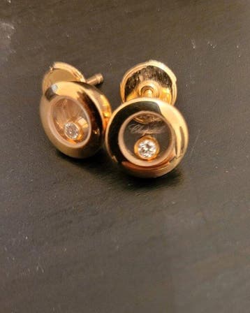 Chopard - Oorbellen - Happy Diamonds - 18 karaat Roségoud -, Nieuw