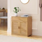 Schoenenkast Aarela bamboe 67x66x34 cm naturel [en.casa], Verzenden, Nieuw