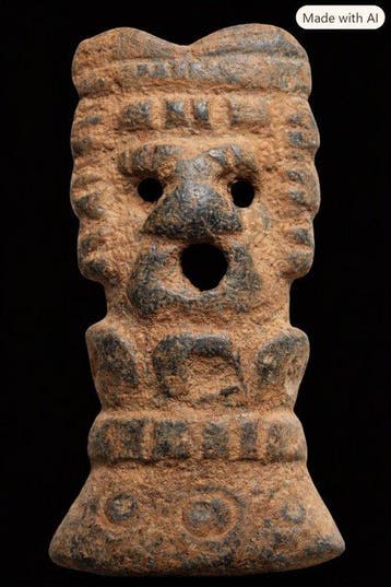 Antropomorfe terracotta-appliqué uit de Grieks-Romaanse