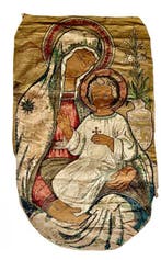 Belangrijke Ethiopisch-orthodoxe sacraal borduurwerk - Maria, Antiek en Kunst