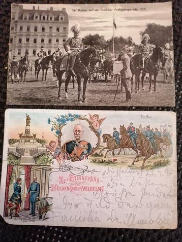 Duitsland - Royalty - Postkaarten Keizer Wilhelm II, Adel -, Verzamelen, Gelopen