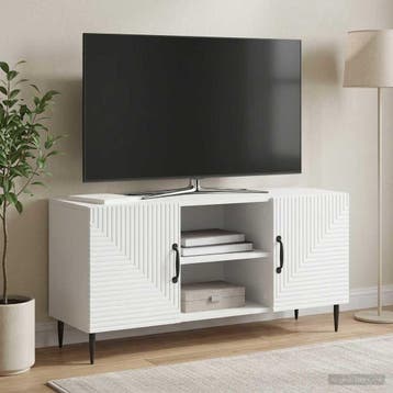 vidaXL TV-kast Wit 102 x 34,5 x 50 cm Bewerkt hout, Minder dan 50 cm, Verzenden, Nieuw, Minder dan 100 cm