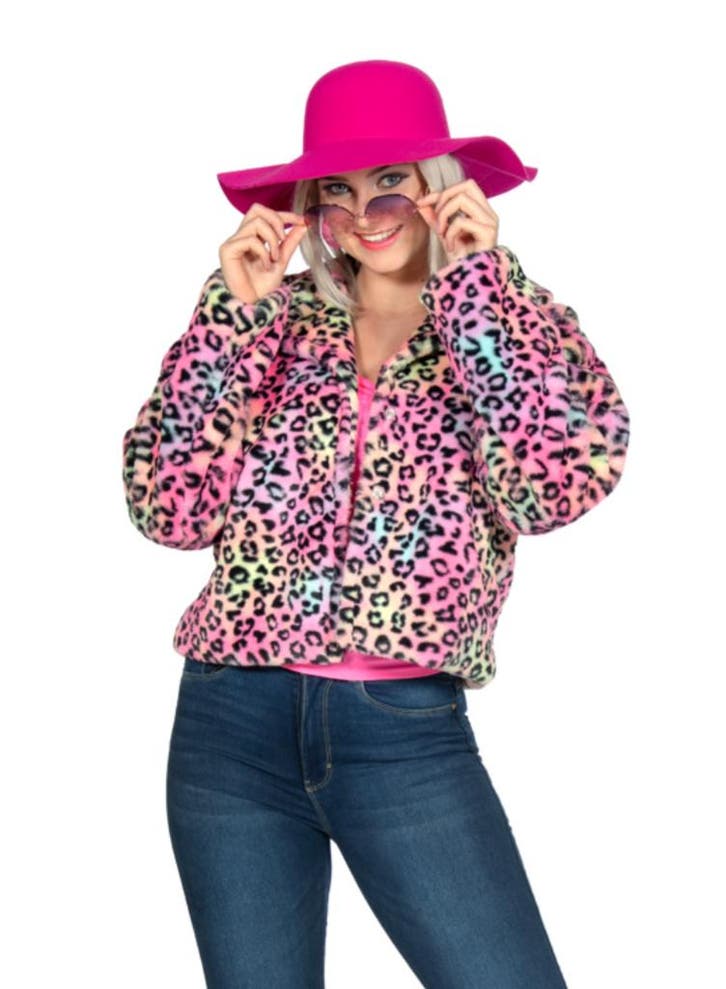 Jasje Bont Kort Panter Rainbow, Kleding | Dames, Carnavalskleding en Feestkleding, Nieuw, Ophalen of Verzenden