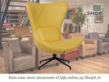 Leren draaifauteuil Soul - Toledo Giallo (geel) - Stervoet, Bohemian, Modern, Scandinavisch, Nieuw, Ophalen of Verzenden, 75 tot 100 cm