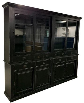 Buffetkast zwart geschuurd Blaricum 265cm, Ophalen of Verzenden, Nieuw