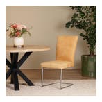 Leren eetkamerstoel Retro, Huis en Inrichting, Stoelen, Ophalen of Verzenden, Nieuw, Leer, Modern