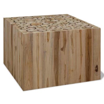 vidaXL Salontafel 50x50x35 cm echt teakhout, Verzenden, Nieuw, 50 tot 100 cm, 50 tot 100 cm
