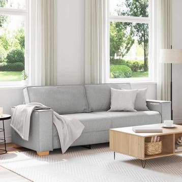 vidaXL 3-zitsbank Wolk Grijs 220x78x84 cm Stof, Verzenden, Nieuw, Driepersoons, Stof
