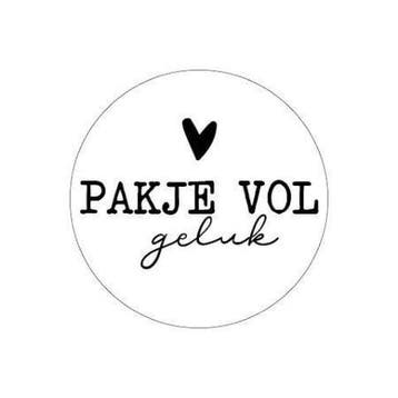 10 x Sticker rond 40mm - Pakje vol geluk, Ophalen of Verzenden, Nieuw