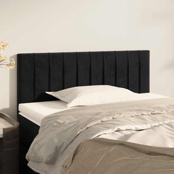 vidaXL Hoofdbord 90x5x78/88 cm fluweel zwart, Verzenden, Nieuw, Zwart, Stof
