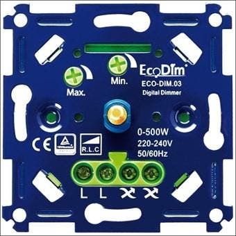 Ecodim - LED dimmer 0-500W Watt fase afsnijding inclusief, Nieuw, Stopcontact
