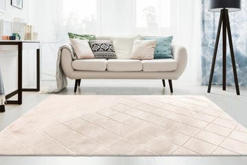 Fluffy Vloerkleed | Impulse | Ruiten | Crème | 120x170 cm, Huis en Inrichting, Stoffering | Tapijten en Kleden, Verzenden, Nieuw
